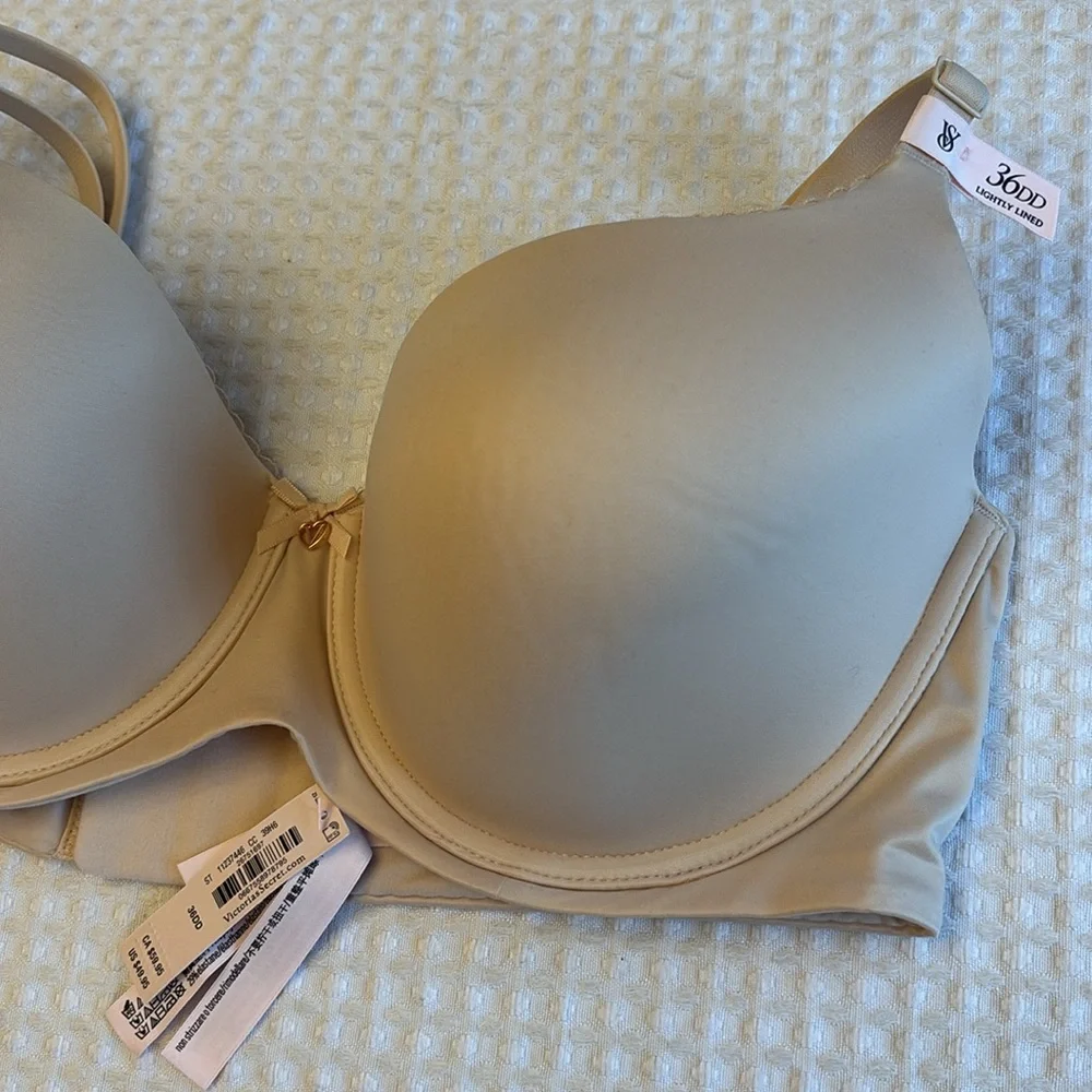 NEW! $50 VICTORIA’S SECRET 38DD(E) Lightly Lined Demi Bra BEIGE Padded Underwire - Picture 10 of 15